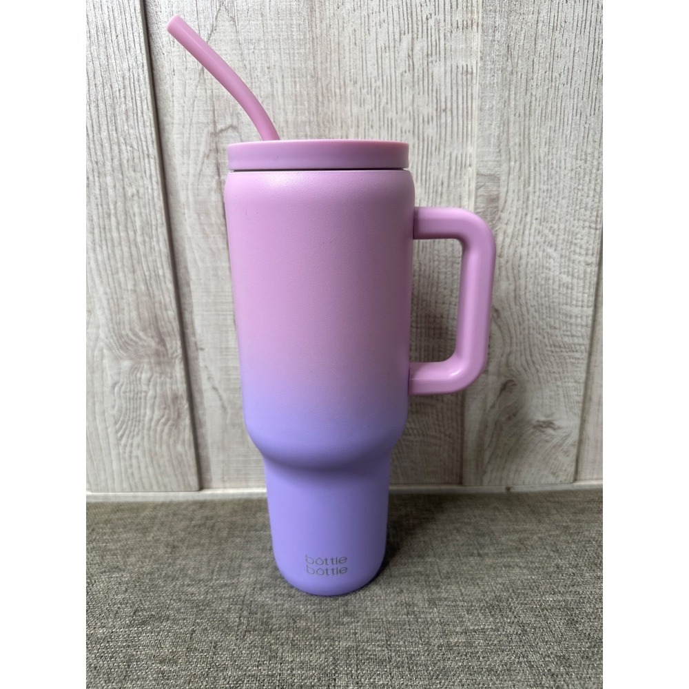 Insulated Tumbler Straw & Handle 40 Oz Mint Blossom Stainless Steel Travel Mug
